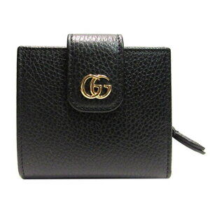 Gucci Marmont Bifold Round Wallet Leather Black